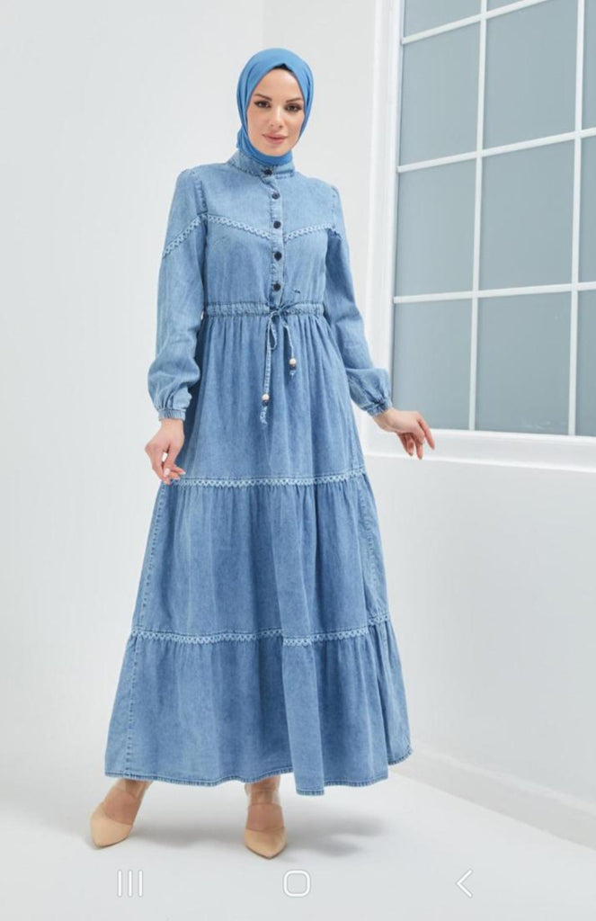 Denim Drawstring Dress Denim Drawstring Dress