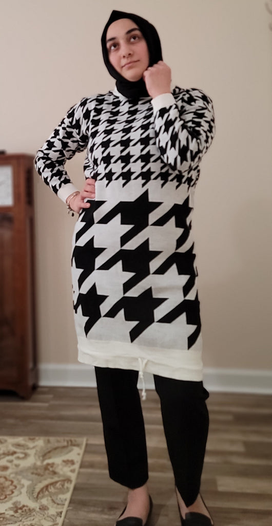 Black & White Houndstooth Tunic Black & White Houndstooth Tunic